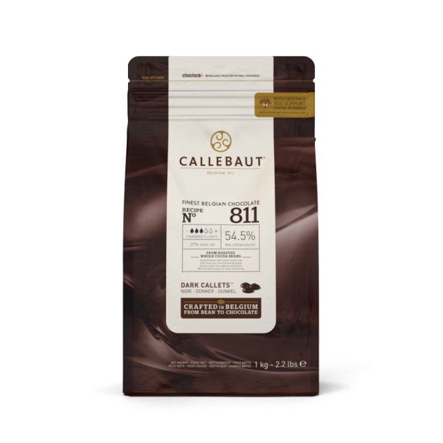 Couverture, mörk choklad 54,5 %, pellets, 1 kg - Callebaut
