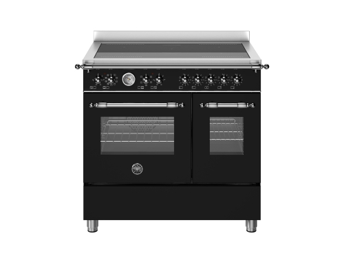 Bertazzoni Heritage-serien Induktionsspis 90 cm, modell C, 5 Zoner, Dubbelugn, Matt-svart