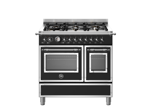 Bertazzoni Heritage-serien Gasspis 90 cm, 6 Brännare, Dubbelugn, Matt-svart