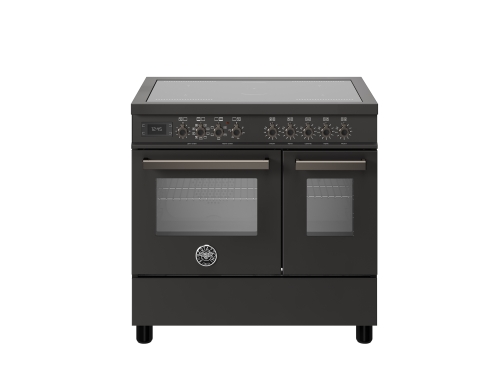 Bertazzoni Pofessional-serien Induktionsspis 90 cm, 5 Zoner, Dubbelugn, Carbonio Matt-svart