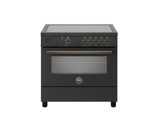 Bertazzoni Pofessional-serien Induktionsspis 90 cm, 5 Zoner, Singelugn, Carbonio Matt-svart