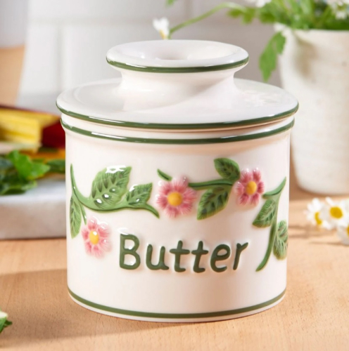 Smörklocka, Floral, handmålad - Butter Bell®