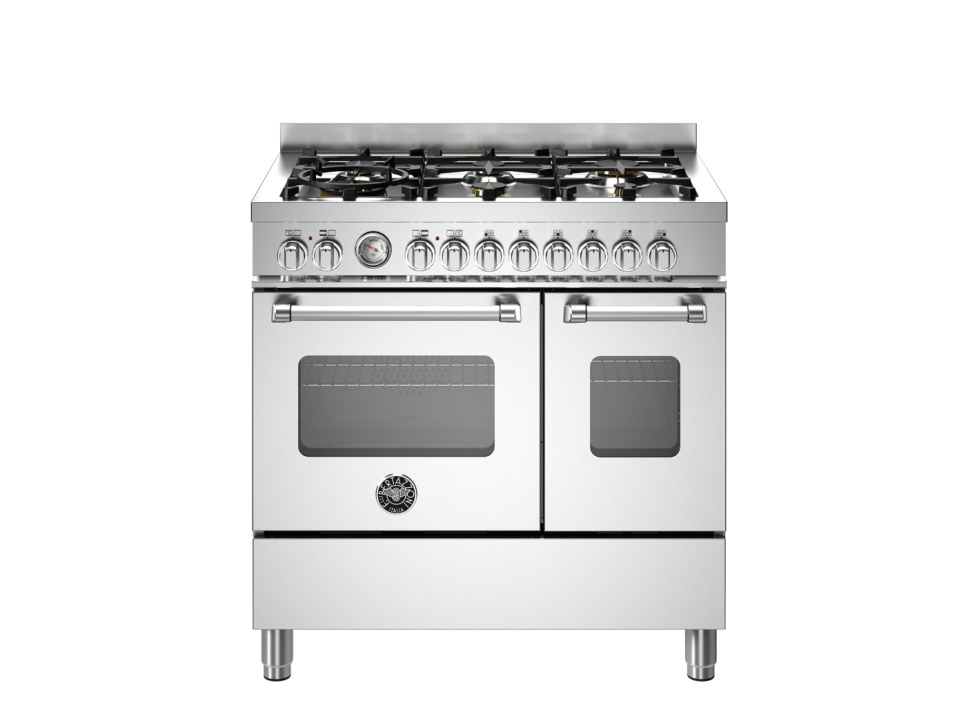 Bertazzoni Master-serien Gasspis 90 cm, 6 Brännare, Dubbelugn, Rostfri i gruppen Grillar, Spisar & Ugnar / Spisar / Gasspisar hos KitchenLab (1403-30611)