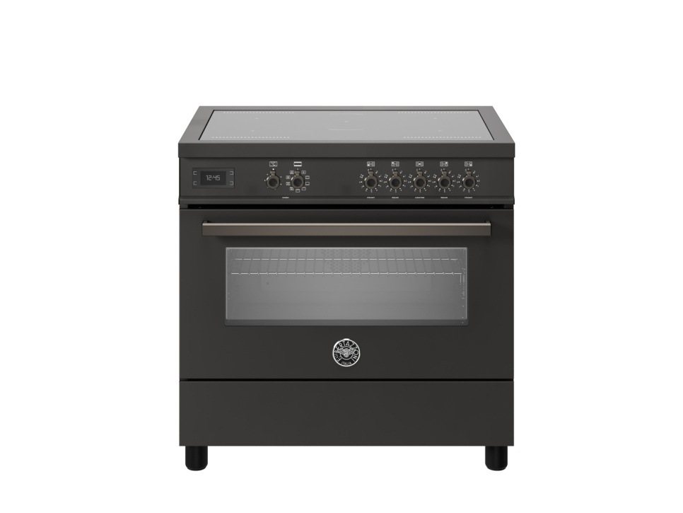 Bertazzoni Pofessional-serien Induktionsspis 90 cm, 5 Zoner, Singelugn, Carbonio Matt-svart i gruppen Grillar, Spisar & Ugnar / Spisar / Induktionsspisar hos The Kitchen Lab (1403-30615)